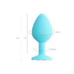 Анальная втулка ToDo by Toyfa Brilliant, силикон, голубая, 8 см, Ø 3 см, 50 г