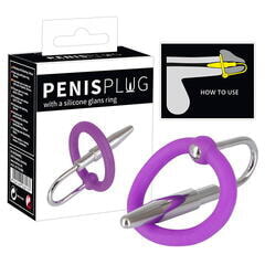 Уретральный Стимулятор с силиконовым кольцом под головку Penis Plug