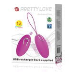 Виброяйцо с нежными волнистыми ребрышками PrettyLove Jacqueline на пульте ДУ