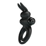 Эрекционное виброкольцо с двойным подхватом PrettyLove Vibrant Penis Ring III
