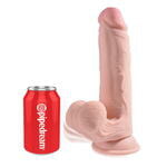 Фаллоимитатор на присоске King Cock Plus 9 Triple Density с подвижной мошонкой