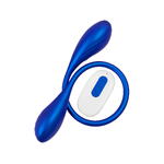 Двойной вибратор L`Eroina APP AGAMIEN с управлением от приложения и пульта, силикон, синий, 46 см