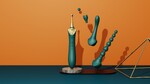 Клиторальный вибростимулятор с насадками и функцией нагрева BESS 2, фиолетовый